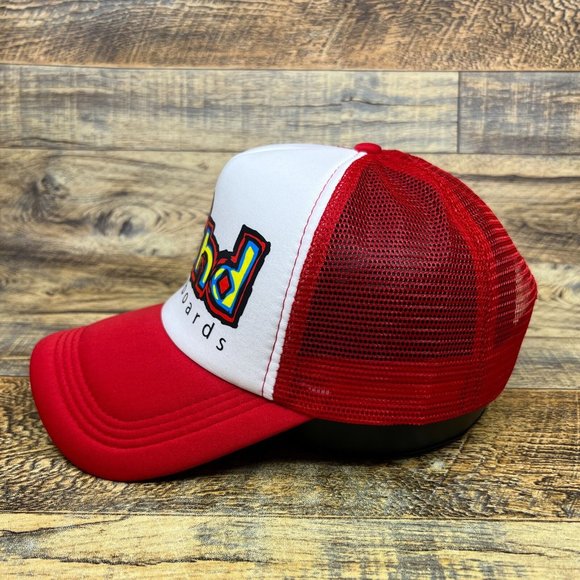 Blind Skateboard Mens Trucker Hat Red Snapback Streetwear 90s Logo Baseball Cap - Picture 4 of 8